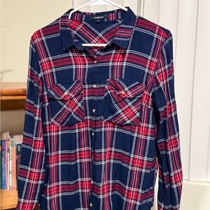 Ambiance Red and Navy Plaid Shirt